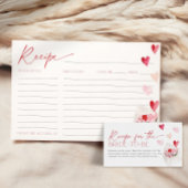 Valentine Hearts Rezept Card für Brautparty Einladung