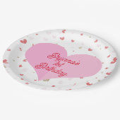Valentine Hearts Rosa Rot & Gold Party Pappteller (Schrägansicht)