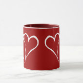 Valentine Hearts Rote Tasse (Zentrum)