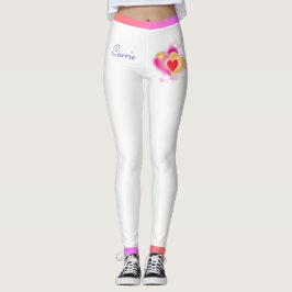 Valentine Hearts & Shades of Pink Leggings