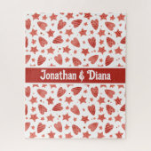 Valentine Hearts & Stars Muster Jigsaw Puzzle (Vertikal)