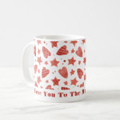 Valentine Hearts & Stars Muster Kaffeemaschine Tas Kaffeetasse (Vorderseite Links)