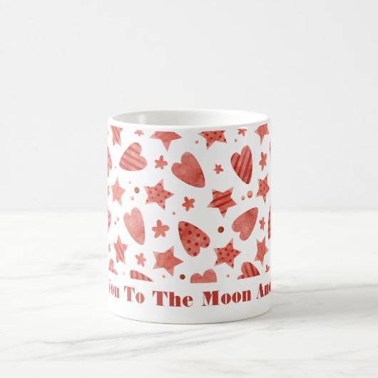 Valentine Hearts & Stars Muster Kaffeemaschine Tas Kaffeetasse (Mittel)