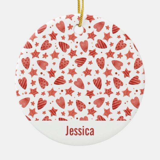 Valentine Hearts & Stars Muster Ornament (Vorne)