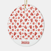 Valentine Hearts & Stars Muster Ornament (Links)