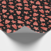 Valentine Hearts & Stars Musterpapier Geschenkpapier (Ecke)
