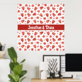 Valentine Hearts & Stars Pattern Poster (Heimbüro)