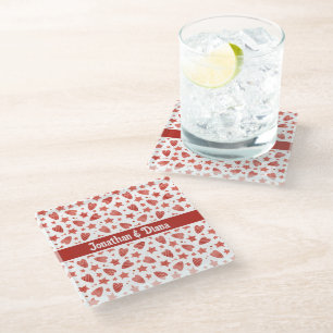 Valentine Hearts & Stars Pattern Untersetzer