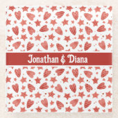 Valentine Hearts & Stars Pattern Untersetzer (Vorderseite)