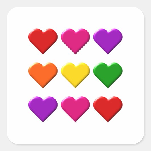 Valentine Hearts Sticker (Vorderseite)