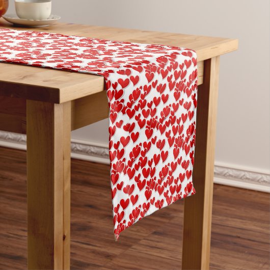 Valentine Hearts Table Runner Kurzer Tischläufer (Beispiel)