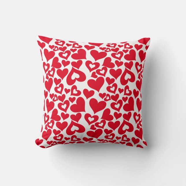 Valentine Hearts Throw Kissen (Vorderseite)
