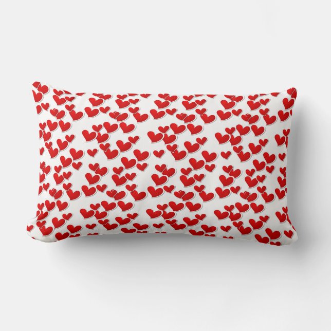 Valentine Hearts Throw Kissen (Vorderseite)