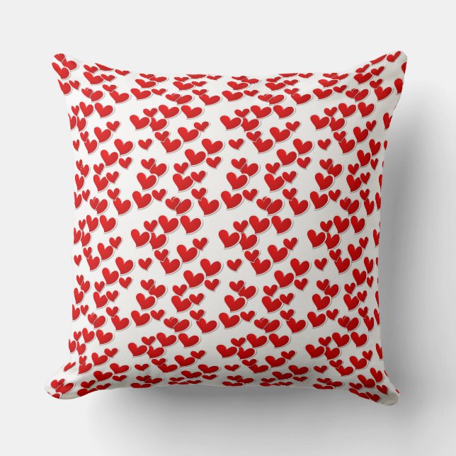 Valentine Hearts Throw Kissen (Vorderseite)