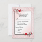 Valentine Hearts UAWG mit Menüauswahl RSVP Karte (Rückseite)