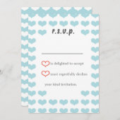 Valentine Hearts UAWG (Red + Sky Blue) Einladung (Vorne/Hinten)