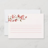 Valentine Hearts Vine Bridal Shower Recipe Card (Rückseite)