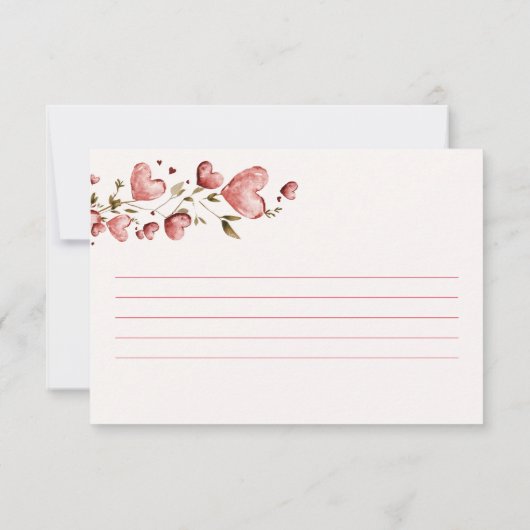 Valentine Hearts Vine Bridal Shower Recipe Card (Rückseite)