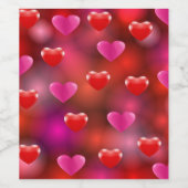 Valentine Hearts Weinetikett (Einzelnes Label)