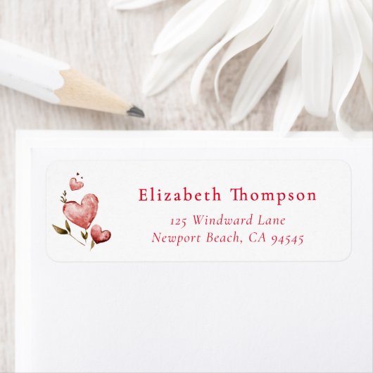 Valentine Hearts Whimsical Watercolor Elegant Chic (Insitu)