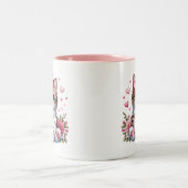 Valentine Hearts Zweifarbige Tasse (Mittel)