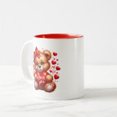 Valentine Hearts Zweifarbige Tasse (Vorderseite Links)