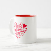 Valentine Hearts Zweifarbige Tasse (Vorderseite Links)