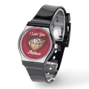 Valentine Herdhunde Liebe Benutzerdefiniert Foto-N Armbanduhr