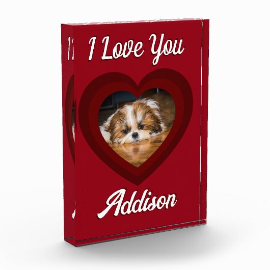 Valentine Herdhunde Liebe Benutzerdefiniert Foto-N Fotoblock (Links)