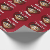 Valentine Herdhunde Liebe Benutzerdefiniert Foto-N Geschenkpapier (Ecke)