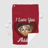 Valentine Herdhunde Liebe Benutzerdefiniert Foto-N Golfhandtuch (Insitu)