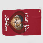 Valentine Herdhunde Liebe Benutzerdefiniert Foto-N Golfhandtuch (Horizontal)