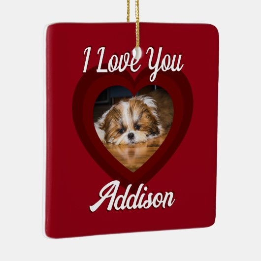 Valentine Herdhunde Liebe Benutzerdefiniert Foto-N Keramikornament (Rechts)