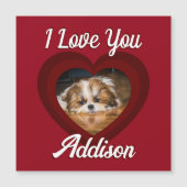 Valentine Herdhunde Liebe Benutzerdefiniert Foto-N Magnetkarte (Vorderseite)