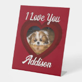 Valentine Herdhunde Liebe Benutzerdefiniert Foto-N Sockelschild (Vorderseite)