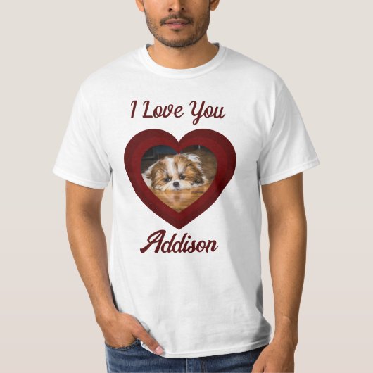 Valentine Herdhunde Liebe Benutzerdefiniert Foto-N T-Shirt (Vorderseite)