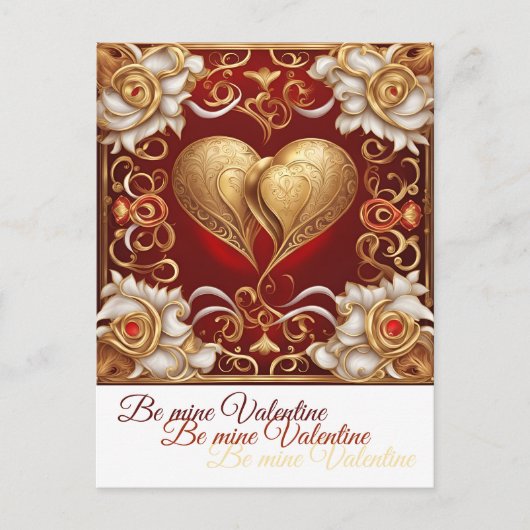 Valentine Herz 1 b Postcard Einladungspostkarte (Vorderseite)