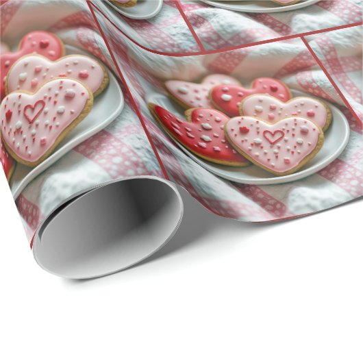 Valentine Herz Cookies Geschenkpapier (Rolleneckpunkt)