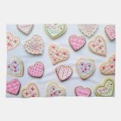Valentine Herz Cookies Geschirrtuch (Horizontal)