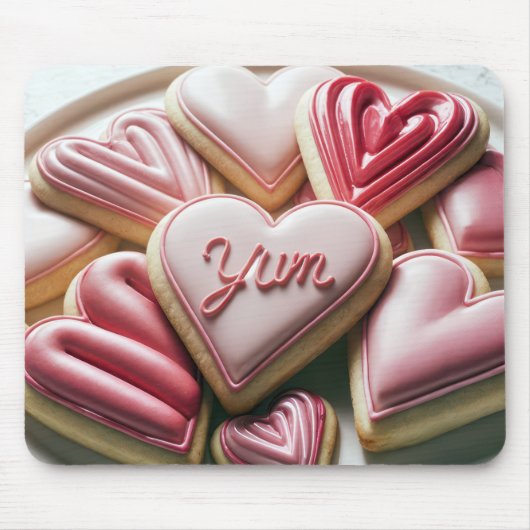Valentine Herz Cookies Mousepad (Vorne)