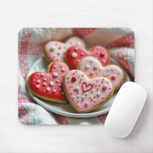 Valentine Herz Cookies Mousepad (Mit Mouse)
