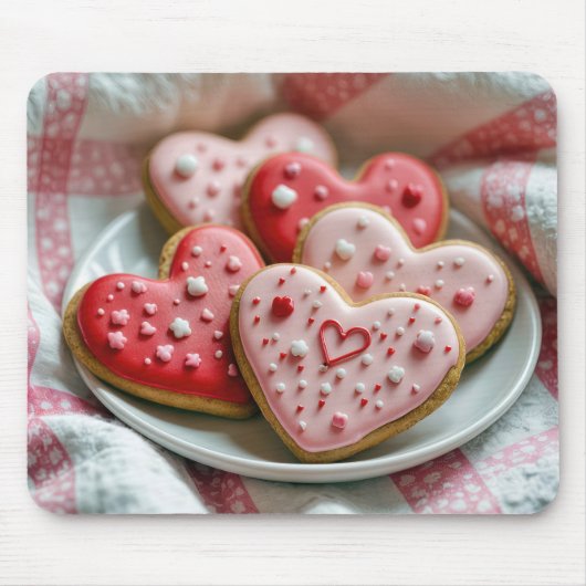 Valentine Herz Cookies Mousepad (Vorne)