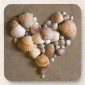 Valentine-Herz gemacht mit Muscheln Untersetzer (Vorderseite)