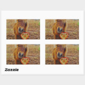 Valentine Herz Miniatur Rechteckiger Aufkleber (Blatt)