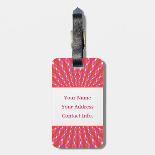 Valentine-Herz-Pop Gepäckanhänger (Rückseite vertikal)