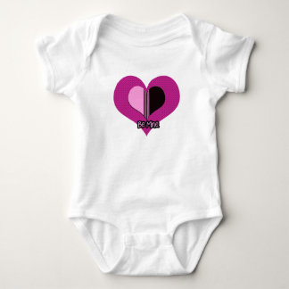 Valentine Herz Rosa und Schwarz Sei Mein Baby Strampler