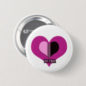 Valentine Herz Rosa und Schwarz Sei Mein Button (Vorne & Hinten)