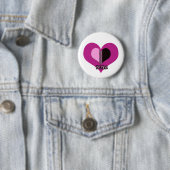 Valentine Herz Rosa und Schwarz Sei Mein Button (Beispiel)