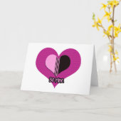 Valentine Herz Rosa und Schwarz Sei Mein Karte (Gelbe Blume)