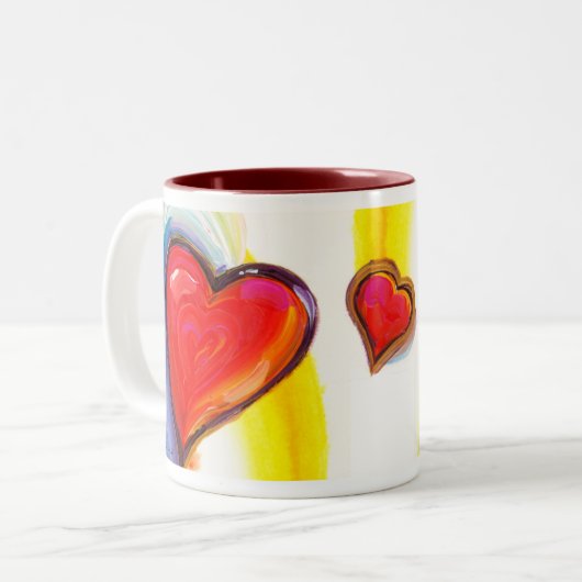 Valentine-Herz-Tasse Zweifarbige Tasse (Vorderseite Links)